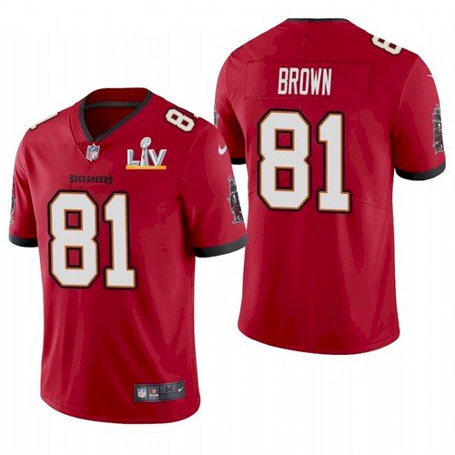 Men's Tampa Bay Buccaneers #81 Antonio Brown Red 2021 Super Bowl LV Limited Stitched NFL Jersey